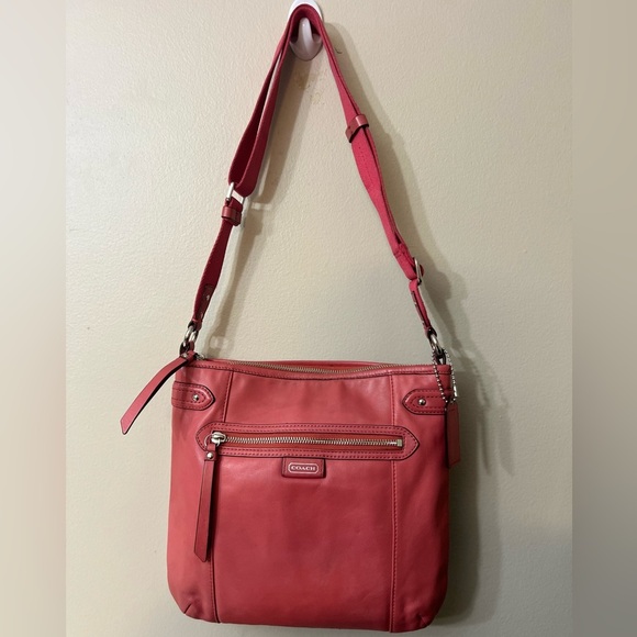 Coach Handbags - Coach Red Leather Crossbody Bag#F22948